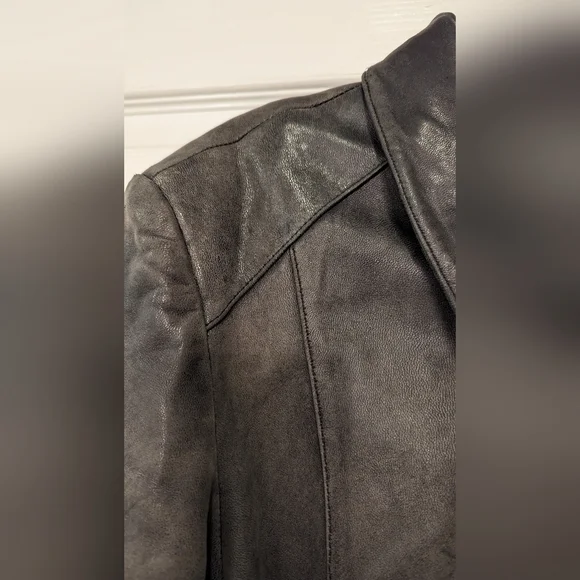 Gallery black men's buttery soft genuine leather full zip jacket coat size M - Picture 10 of 13